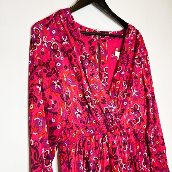 Anthropologie Dress Maeve Wrap Mini Dress Floral Print - Picture 4 of 8